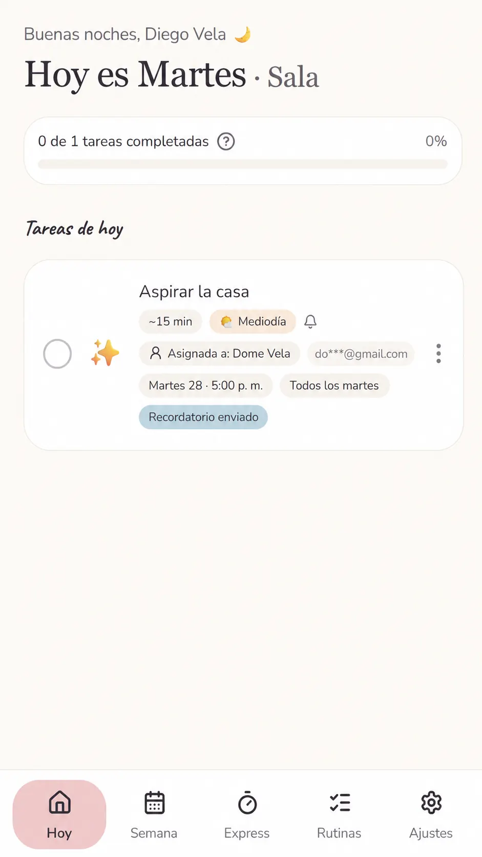 HomeOrder app home screen